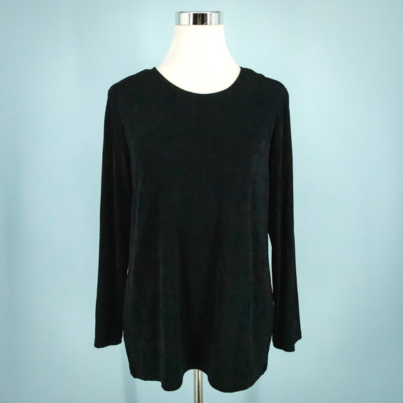 Chico's 2 Size Large L Black Travelers Layer Long Bracelet Sleeve Tunic Top NEW - Picture 1 of 6